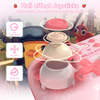 Bezdrôtový PC ovládač Kuitmor s RGB, Hall efekt joystickmi, 1000 Hz, funkciou Turbo a programovateľnými tlačidlami pre PC, Switch, iOS, Android, Linux, ružový Hello Kitty 5