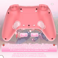 Bezdrôtový PC ovládač Kuitmor s RGB, Hall efekt joystickmi, 1000 Hz, funkciou Turbo a programovateľnými tlačidlami pre PC, Switch, iOS, Android, Linux, ružový Hello Kitty 7