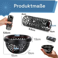 Decor pentru acvariu KUIZHEN pentru pești Betta, set 2 piese peșteră și tunel cu ventuză, ascunzătoare pentru creveți, negru 2