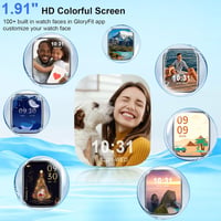 Kuizil okosóra Bluetooth hívással, 1,91" kijelző, 110+ sportmód, IP68, pulzus- és alvásfigyelő 2