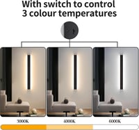 KUKAK 10 W 33 cm aplică de perete din aluminiu cu lumină în sus și în jos, lampă de perete modernă pentru interior, 3000 4000 6000 K, pentru sufragerie, dormitor, hol, scară 3