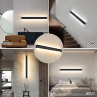 KUKAK 10 W 33 cm aplică de perete din aluminiu cu lumină în sus și în jos, lampă de perete modernă pentru interior, 3000 4000 6000 K, pentru sufragerie, dormitor, hol, scară 2