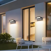 KUKAK 22W LED Kültéri-Beltéri Fali Lámpa Mozgásérzékelővel - 3000K Meleg Fehér, IP65 Vízálló, 350° Forgatható Panel, Kerthez, Teraszhoz 7