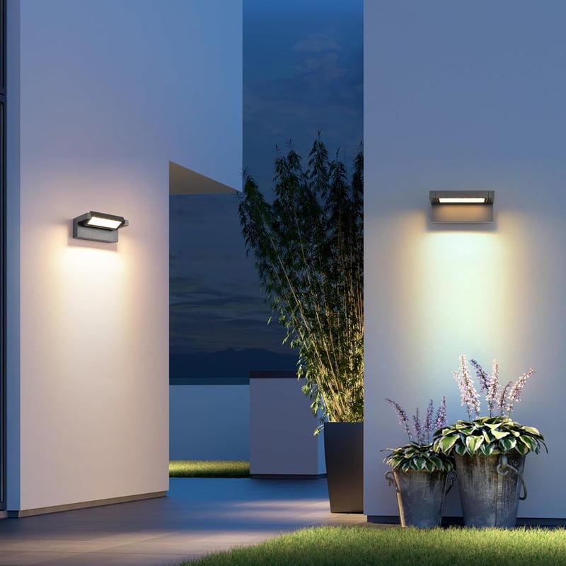 KUKAK 22W LED Kültéri Fali Lámpa IP65 Vízálló 3000K Meleg Fehér 350°
