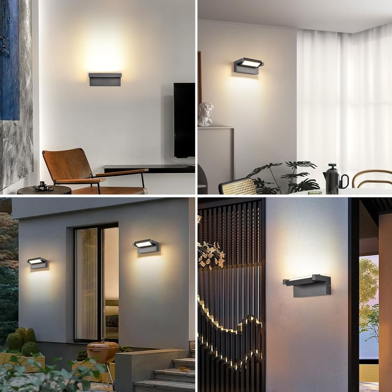 KUKAK 22W LED Kültéri Fali Lámpa IP65 Vízálló 3000K Meleg Fehér 350°