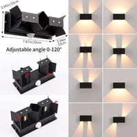 KUKAK 24W LED fali lámpa mozgásérzékelővel, IP65 vízálló, meleg fehér, kültéri beltéri 5