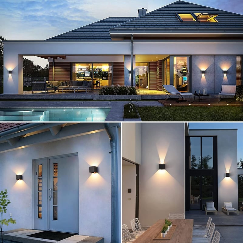 KUKAK 2db LED Fali Lámpa Mozgásérzékelővel, 12W, 3000K Meleg Fehér, IP65 Vízálló