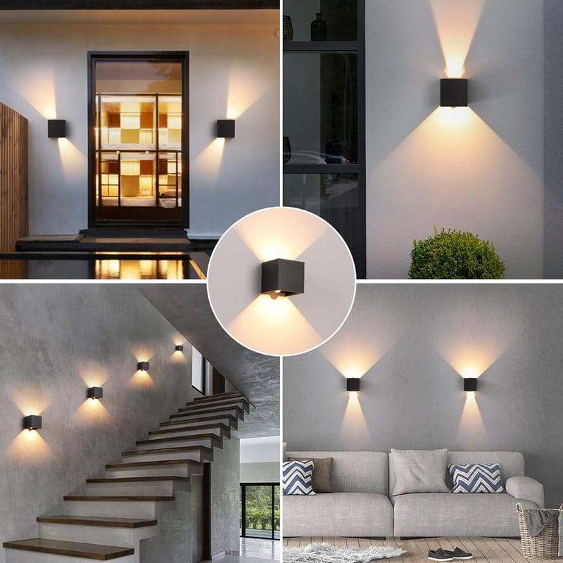 KUKAK 2db LED Fali Lámpa Mozgásérzékelővel, 12W, 3000K Meleg Fehér, IP65 Vízálló