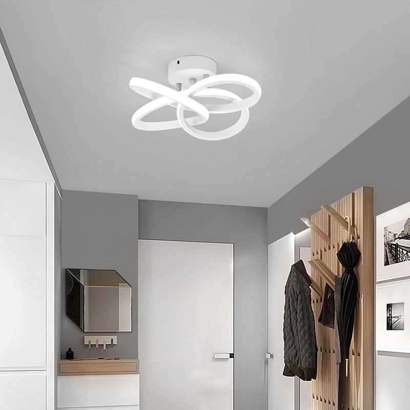 KUKAK 36W LED Mennyezeti Lámpa - Modern Virágmintás Kerek Fehér Világítás 6000K, 3900lm, Energiatakarékos, Lakásba, Konyhába, Fürdőszobába
