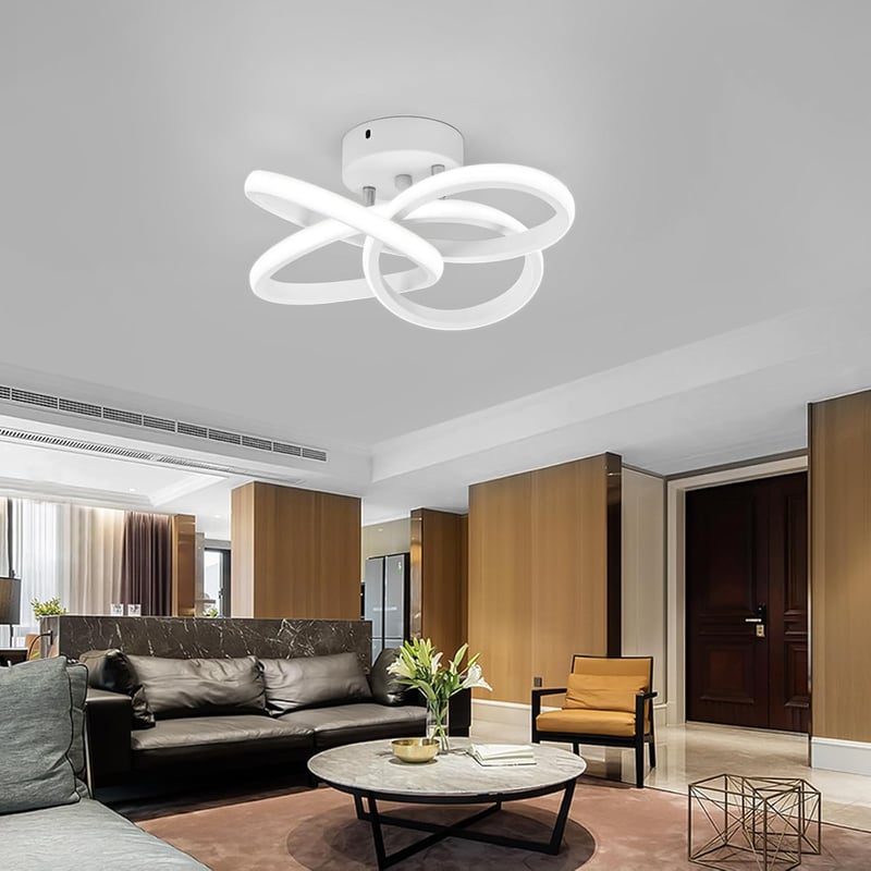 KUKAK 36W LED Mennyezeti Lámpa - Modern Virágmintás Kerek Fehér Világítás 6000K, 3900lm, Energiatakarékos, Lakásba, Konyhába, Fürdőszobába
