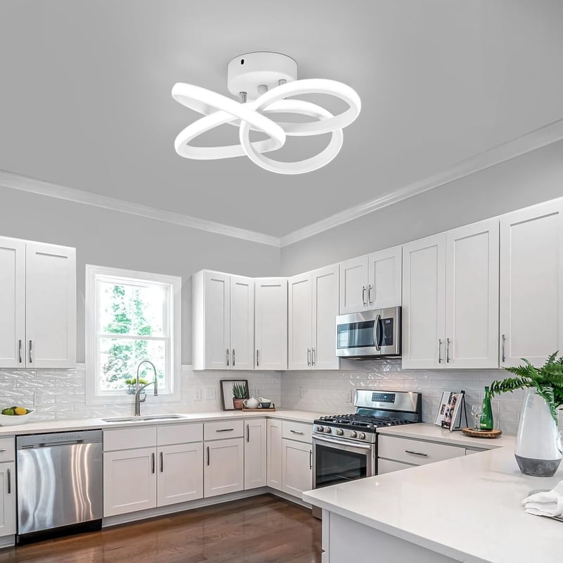 KUKAK 36W LED Mennyezeti Lámpa - Modern Virágmintás Kerek Fehér Világítás 6000K, 3900lm, Energiatakarékos, Lakásba, Konyhába, Fürdőszobába