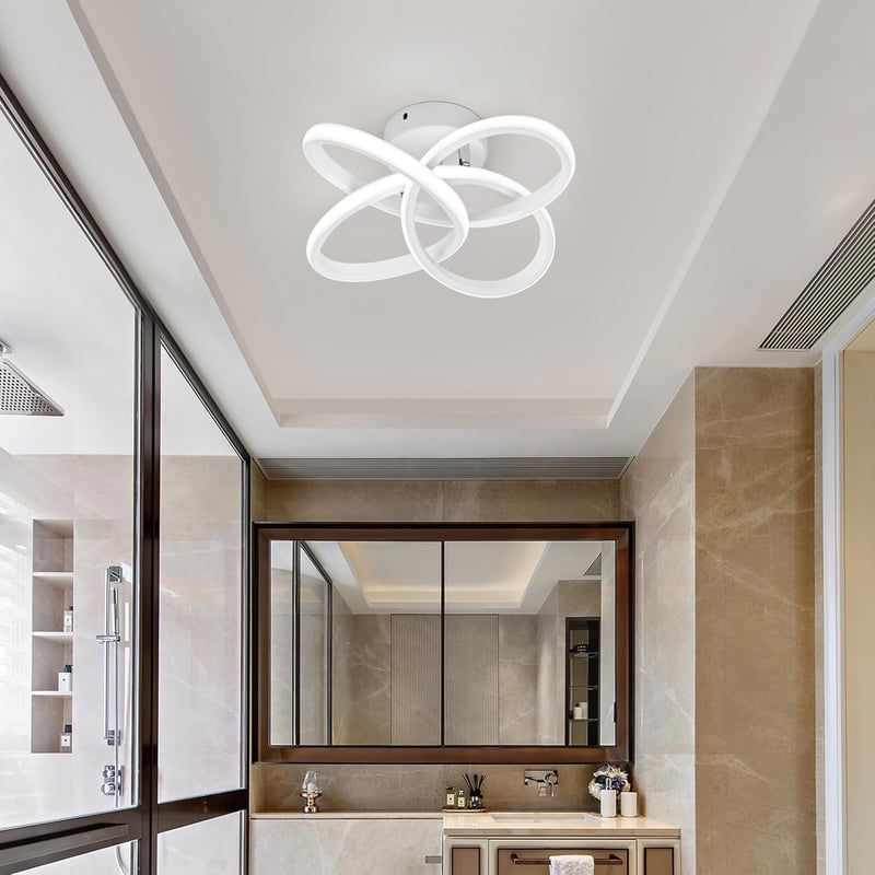 KUKAK 36W LED Mennyezeti Lámpa - Modern Virágmintás Kerek Fehér Világítás 6000K, 3900lm, Energiatakarékos, Lakásba, Konyhába, Fürdőszobába