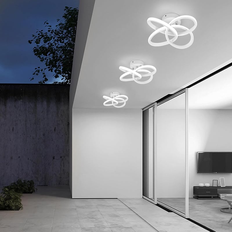 KUKAK 36W LED Mennyezeti Lámpa - Modern Virágmintás Kerek Fehér Világítás 6000K, 3900lm, Energiatakarékos, Lakásba, Konyhába, Fürdőszobába