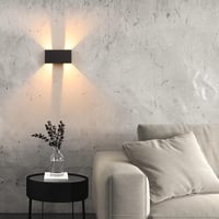 KUKAK LED fali lámpa mozgásérzékelővel 24 W kültéri beltéri fel le világít IP65 3000 K meleg fehér fekete 8