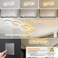 KUKAK LED Mennyezeti Lámpa Gyűrű Alakú Dimmelhető Távirányítóval 4 Izzó 60W 6