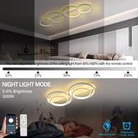 KUKAK LED Mennyezeti Lámpa Gyűrű Alakú Dimmelhető Távirányítóval 4 Izzó 60W 5