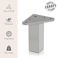 Kukicu Bútor Láb Alumínium 100mm 40x40mm Négyzet Profil 4db 3