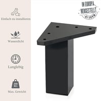 Kukicu bútor láb szett 4 db fekete 40x40 mm 10 cm csavarral 3