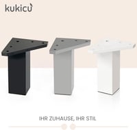 Kukicu bútor láb szett 4 db fekete 40x40 mm 10 cm csavarral 7