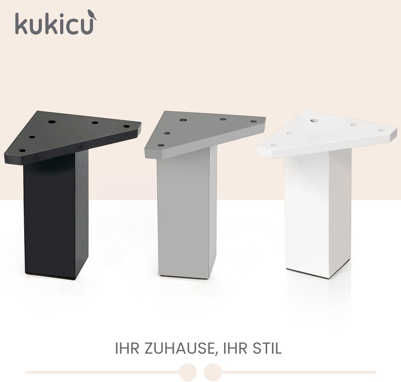 Kukicu bútor láb szett 4 db fekete 40x40 mm 10 cm csavarral