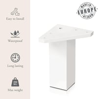 Kukicu fehér bútor láb 4 db 100 mm négyzet profil csavarral 3