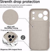 Kukiwhy iPhone 17 Pro szilikon tok mikroszálas belsővel és nyakpánttal - titánszürke 2