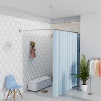 KULACO nastaviteľná sprchová tyč v tvare L 100-120x100-190 cm, nerezová rohová tyč na sprchový záves do kúpeľne 2