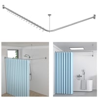KULACO nastaviteľná sprchová tyč v tvare L 100-120x100-190 cm, nerezová rohová tyč na sprchový záves do kúpeľne 1