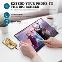 KUMK 15 Hüvelykes Hordozható Monitor Érintőképernyő 1920x1080 IPS USB-C HDMI 4