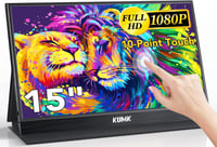 KUMK 15 Hüvelykes Hordozható Monitor Érintőképernyő 1920x1080 IPS USB-C HDMI 1