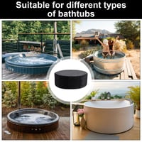 Kunaxku okrugli pokrov za jacuzzi 190x70 cm, 420D UV-otporna i vodootporna potpuna zaštita, za prijenosni vanjski jacuzzi za 4 osobe 7
