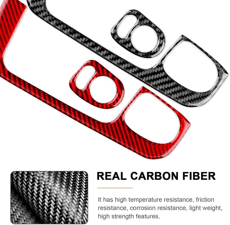 KUNGKIC Fiat 500 2008-2023 Abarth 595 695 Belső Ajtó Ablakemelő Kapcsoló Konzol Burkolat Karbon Fiber Fekete Autó Kiegészítő
