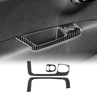 KUNGKIC Fiat 500 2008-2023 Abarth 595 695 Belső Ajtó Ablakemelő Kapcsoló Konzol Burkolat Karbon Fiber Fekete Autó Kiegészítő 1