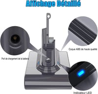 Acumulator de schimb KUNLUN 21,6V pentru aspirator vertical fără fir Dyson V7 SV11 Trigger Animal Motorhead Extra Absolute Fluffy 6