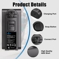 KUNLUN V8 csereakkumulátor Dyson V8 / SV10 porszívóhoz - 4500 mAh, 21.6V 5