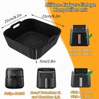 Kunoli silikonski kalup za fritezu na vrući zrak – kompatibilan dodatak za Ninja AF180EU AF140EU Max Pro 6,2 L, Philips 6,2 L, COSORI 5,5 L Airfryer 5