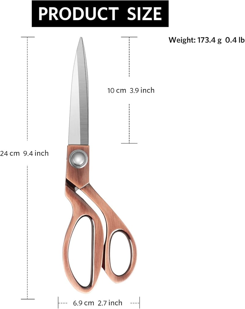 KUONIIY Professzionális Varrócső 24 cm Rozsdamentes Acél Réz Szövet Bőr