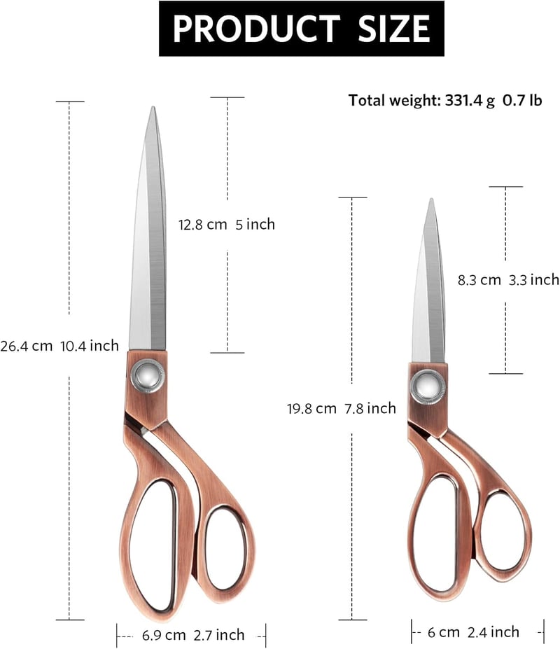KUONIIY Professzionális Varrócsolyó Szett 20cm+26cm Rozsdamentes Acél