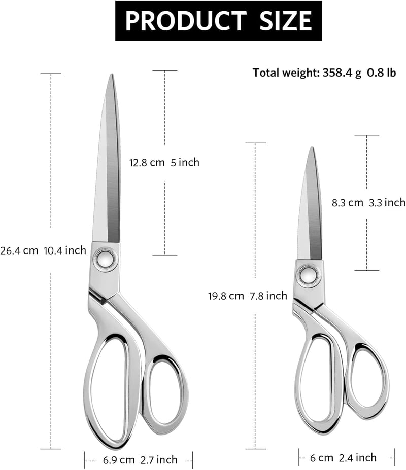 KUONIIY Profi Varrógép Olló Szett 20+26cm Rozsdamentes Acél Ezüst
