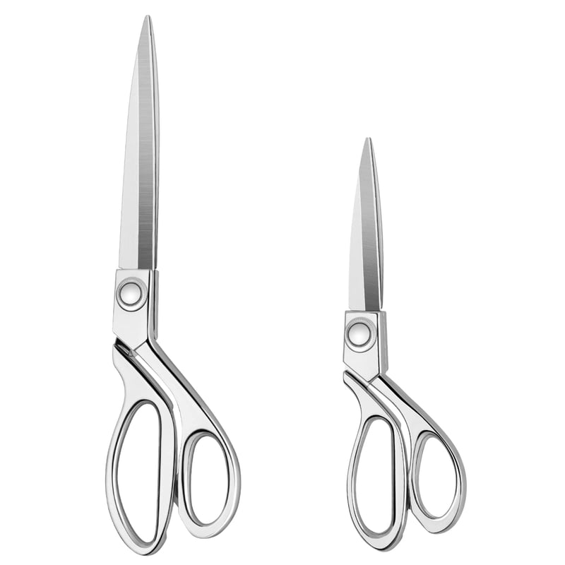 Set krojačkih škara KUONIIY, nehrđajući čelik, 2 kom - srebrne - 20 cm + 26 cm