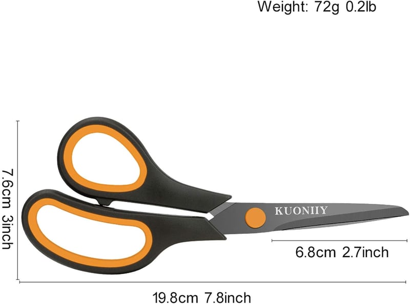 KUONIIY Titán Olló Szett 2 db 20 cm Fekete Sárga Puha Markolattal