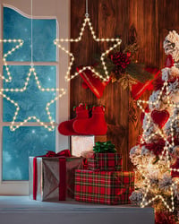 Decorațiune luminoasă de Crăciun tip stea Kureny cu LED, 3 bucăți, lumină alb cald, decorațiune de Crăciun pentru interior 5