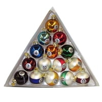 Set globuri de Crăciun din sticlă Kurt S. Adler Medallion Collection, model bile de biliard – 40 mm – 13 bucăți (lipsesc 2 bucăți) 3