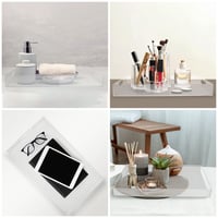 Priehľadný akrylový servírovací podnos Kurtzy s úchytkami – 50 x 30 cm – Extra veľký obdĺžnikový nepriepustný dekoratívny podnos na raňajky, kávu a jedlo 7