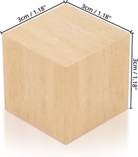 Kurtzy Fa Kocka 60 db - 3x3 cm Natúr Fa Blokk Kézimunkához és Játékhoz 2