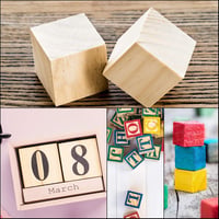 Kurtzy Fa Kocka 60 db - 3x3 cm Natúr Fa Blokk Kézimunkához és Játékhoz 6