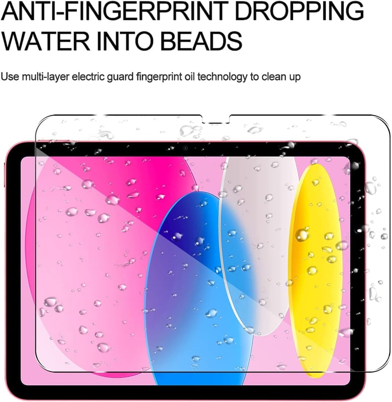 KUSINHOKA iPad 10 Generációs (2022) Képernyővédő Üveg, 2 db, 10.9 Colos, Karcálló Edzett Üveg, Ujjlenyomatmentes HD Átlátszó Védőfólia