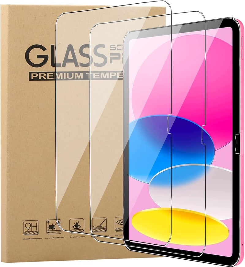 KUSINHOKA iPad 10 Generációs (2022) Képernyővédő Üveg, 2 db, 10.9 Colos, Karcálló Edzett Üveg, Ujjlenyomatmentes HD Átlátszó Védőfólia