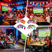 Pachet 48 Steaguri de mână KutaKuta, Campionatul Mondial de Fotbal 2026, Steaguri Naționale față-verso, Decorațiuni pentru Cupa Mondială, Parade, Petreceri, Accesorii pentru Suporteri 7