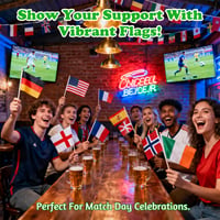 Pachet 48 Steaguri de mână KutaKuta, Campionatul Mondial de Fotbal 2026, Steaguri Naționale față-verso, Decorațiuni pentru Cupa Mondială, Parade, Petreceri, Accesorii pentru Suporteri 4